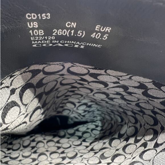 COACH WOMENS LILLI BUCKLED-STRAP TALL CLASSIC BOOT BLACK 10M (B) NEW - Picture 4 of 14